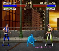 une photo d'Ã©cran de Mortal Kombat 3 sur Nintendo Super Nes